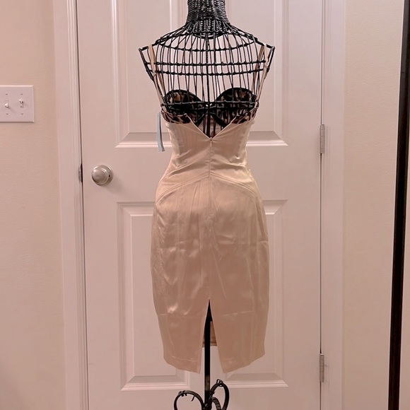 NWT Marciano silk dress with leopard trim - Picture 3 of 5